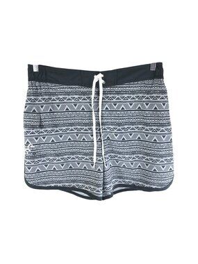 TYR Mens Native Stripe Swim Trunks Built in Boxer Lined Cargo Pocket Gray M